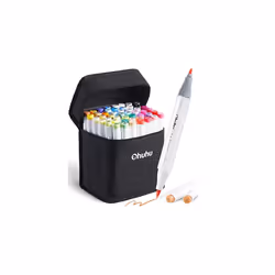 Brush Marker Pens 48 Colour, Ohuhu Dual Tip Brush & Chisel Sketch Art Pens for Artist, Students, Brush Markers for Sketching, ...