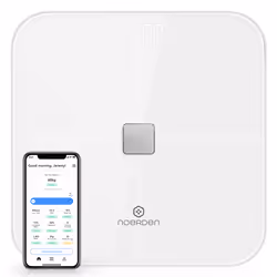 Noerden SENSORIW, Electronic personal scale, 180 kg, 200 g, White, kg, lb, ST, Square