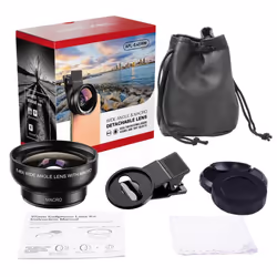 APEXEL 2 In 1 Phone Camera Lens Kit 0.45x Wide Angle & 12.5x Macro Lens HD Camera Lentes for Iphone Ios Android Smartph ...