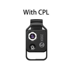APEXEL 200X Magnification Microscope Lens With CPL Mobile LED Light Micro Pocket Macro Lenses for iPhone Samsung All Smartphones - Black with CPL