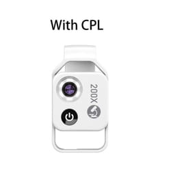 APEXEL 200X Magnification Microscope Lens With CPL Mobile LED Light Micro Pocket Macro Lenses for iPhone Samsung All Smartphones - White with CPL