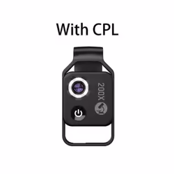 APEXEL 200X Magnification Microscope Lens With CPL Mobile LED Light Micro Pocket Macro Lenses for iPhone Samsung All Smartphones - White without CPL
