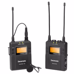 Saramonic UWMIC9 RX9+TX9 UHF, Lavalier/Lapel microphone, 0.5%, Wired, 3.5 mm (1/8"), Black, 70 dB
