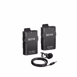 BOYA BY-WM4, Lavalier microphone, Condenser microphone, RF Wireless, 15 m, 35 - 14000 Hz, Rack mount receiver