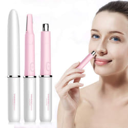 AG-1458 Electric Trimmer for Eyebrows, Ears and Nose, 2 in 1 Trimmer for Women and Men, Painless Free Cut Face Hair