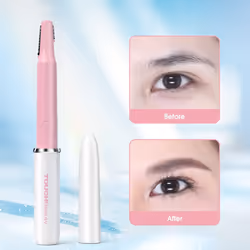 AG-1458 Electric Trimmer for Eyebrows, Ears and Nose, 2 in 1 Trimmer for Women and Men, Painless Free Cut Face Hair