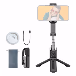 Hohem iSteady Q, Smartphone camera stabilizer, ABS, Polycarbonate (PC), Black, Universal, Brushless motor, 0 - 360°