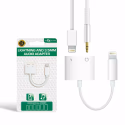 FX Earphone and Iphone Splitter Adapter White