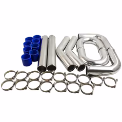 3inch 76mm Aluminum Universal Turbo Intercooler Piping Pipe & Hose Kits Blue