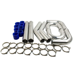 3inch 76mm Aluminum Universal Turbo Intercooler Piping Pipe & Hose Kits Blue