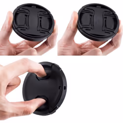 JJC 62mm Lens Cap 2 Pack Snap-on Front Camera Lens Cover + Elastic Lens Cap Keeper for Canon Nikon Sony Olympus Fujifilm Lens with 62mm Thread,