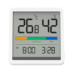 New Xiaomi Miiiw Mute Temperature Humidity Clock Home Indoor High-Precision Baby Room C/F Temperature Monitor 3.34inch Huge LCD