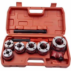 Ratchet Pipe Threader Die Bar Head Handle Tool Set 1/4'' 3/4'' 6 Dies