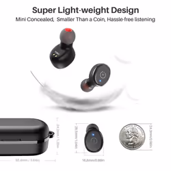 TOZO T10 Bluetooth 5.3 Wireless Earbuds with Wireless Charging Case IPX8 Waterproof Stereo Headphones in Ear Built in Mic Headset Premium Sound