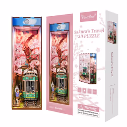 Tonecheer 3D Wooden Puzzle DIY Book Nook Kit (Sakura's Travel), 130 pc(s), Other, 14 yr(s)