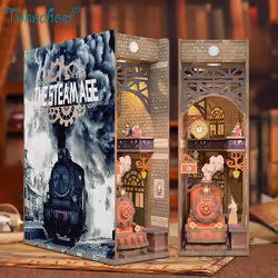 Tonecheer 3D Wooden Puzzle DIY Book Nook Kit (The Steam Age)