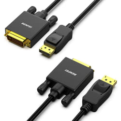 BENFEI DisplayPort to DVI 6 Feet Cable 2 Pack  Dp Display Port to DVI Converter Male to Male Gold-Plated Cord 6 Feet Black Cable Compatible