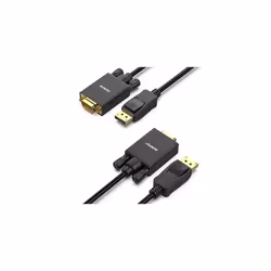 DisplayPort to VGA 18M Cable 2 Pack Display Port to VGA Adapter Male to Male GoldPlated Cord for Lenovo Dell HP ASUS and othe ...