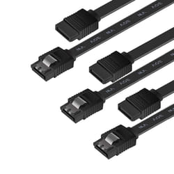 SATA Cable III, 3 Pack SATA Cable III 6Gbps Straight HDD SDD Data Cable with Locking Latch 18 Inch for SATA HDD, SSD, CD Driver, CD Writer - Black