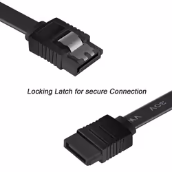 SATA Cable III, 3 Pack SATA Cable III 6Gbps Straight HDD SDD Data Cable with Locking Latch 18 Inch for SATA HDD, SSD, CD Driver, CD Writer - Black