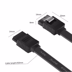 SATA Cable III, 3 Pack SATA Cable III 6Gbps Straight HDD SDD Data Cable with Locking Latch 18 Inch for SATA HDD, SSD, CD Driver, CD Writer - Black