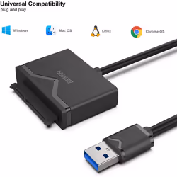 USB 3.0 to SATA Adapter for 2.5"/3.5" HDD/SSD, BENFEI USB 3.0 to SATA III Hard Drive Disk Adapter with 12V/2A Power Adapter