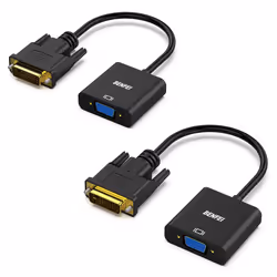 BENFEI Active DVI-D to VGA Adapter 2 Pack DVI-D 24+1 to VGA Male to Female Adapter