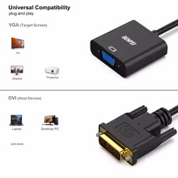 BENFEI Active DVI-D to VGA Adapter  2 Pack DVI-D 24+1 to VGA Male to Female Adapter