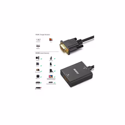 HDMI to VGA Adapter, BENFEI Female HDMI Input to Male VGA Output Adapter with 3.5mm Audio Jack Compatible for TV Stick, Computer, Laptop, Monitor,