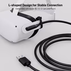 Link Cable 5 Meter Compatible with Oculus/Meta Quest 3, Quest2/Pro/Pico 4 Accessories and PC/SteamVR, High Speed PC Data Transfer, USB 3.0 to USB C