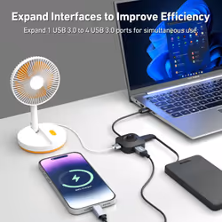 USB 3.0 Hub, 4 Ports USB A Splitter Ultra Compact for Mouse, Keyboard, Flash Drive, U Disk, Printer Compatible with Laptop, Desktop PC, Xbox, PS5, and