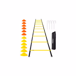Agility Ladder Football Training Equipment Set Football Ladder Training with 12 Cones 4 Stakes Speed Ladder Workout Ladder Ex ...