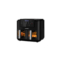 LLIVEKITDigital Dual Zone Oil Free Air Fryer 9L Large for Family with 2 Drawers, Cookbook, 10 Presets, Match Cook & Smart Finish, Low Fat Air Fryer