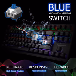 Sumvision Acies Mechanical LED Gaming Keyboard Full Tenkeyless Tkl Multicolour Illuminated 100% Anti-Ghosting for Windows PC Laptops Programmable