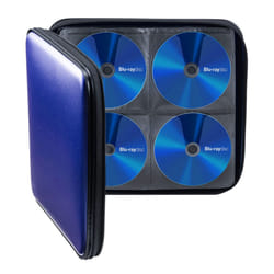 SANWA 160 Capacity CD Case  Large CD Sleeves  Portable DVD VCD Storage Box  Portable Zipper Bag  EVA Protective Blu-ray Wallet with Handle  for Car  H