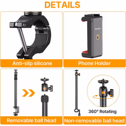 ULANZI Desk Camera Mount, ULANZI LS02 Table Mount with Boom Arm Desk Mount
