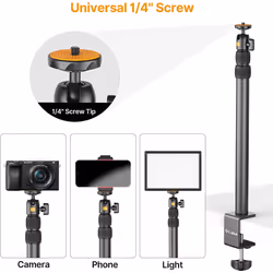 ULANZI Desk Camera Mount, ULANZI LS02 Table Mount with Boom Arm Desk Mount