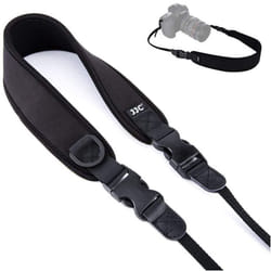 JJC Neoprene Camera Neck Strap with Quick Release Clip for Sony Fujifilm Olympus DSLR SLR Camera Camcorder, Adjustable Camera Sling Belt Over Shoulder