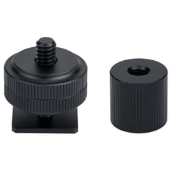 JJC Camera Hot Shoe Adapter - Cold Shoe Base with 1/4 Screw, Dual Locking Nuts + Barrel Nut Adapter Set for 1/4"-20 Male/Female Screw Device Light