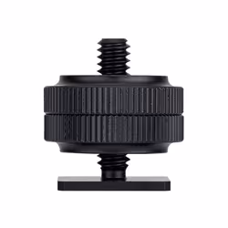 JJC Camera Hot Shoe Adapter - Cold Shoe Base with 1/4 Screw, Dual Locking Nuts + Barrel Nut Adapter Set for 1/4"-20 Male/Female Screw Device Light