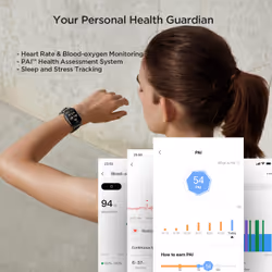 Amazfit GTS 2 4.19 cm (1.65") AMOLED 43 mm Digital 348 x 442 pixels Touchscreen Black Wi-Fi GPS (satellite) - Additional view 7