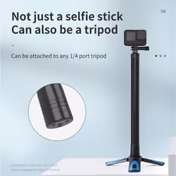 TELESIN 3M/118 Long Carbon Fiber Handheld Selfie Stick Extendable Pole Monopod for GoPro Max Hero 9 8 7 6 5 Black DJI OSMO Action Camera Insta 360 One