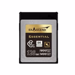 Exascend ESSENTIAL, 128 GB, CFexpress Type B, 1800 MB/s, 1400 MB/s, Dust resistant, Impact resistant, Magnet proof, Weatherpr ...