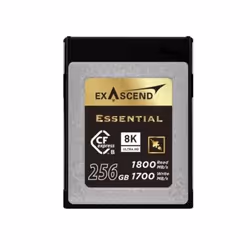 Exascend ESSENTIAL, 256 GB, CFexpress Type B, 1800 MB/s, 1700 MB/s, Magnet proof, Dust resistant, Weatherproof, X-ray proof, ...