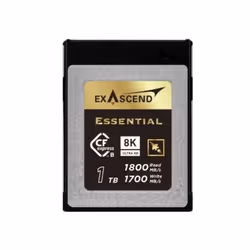 Exascend ESSENTIAL, 1 TB, CFexpress Type B, 1800 MB/s, 1700 MB/s, Magnet proof, Dust resistant, Weatherproof, X-ray proof, Im ...