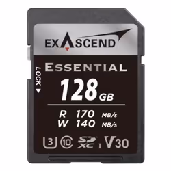 Exascend ESSENTIAL, 128 GB, SDXC, Class 10, UHS-I, 170 MB/s, 140 MB/s