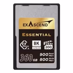 Exascend ESSENTIAL, 360 GB, CFexpress Type A, 900 MB/s, 800 MB/s, Magnet proof, Dust resistant, Weatherproof, X-ray proof, Im ...