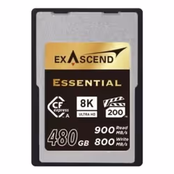 Exascend ESSENTIAL, 480 GB, CFexpress Type A, 900 MB/s, 800 MB/s, Magnet proof, Dust resistant, Weatherproof, X-ray proof, Im ...