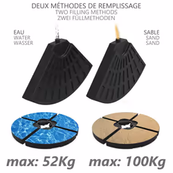 VOUNOT Umbrella Base Stand for Cantilever and Banana Parasol, 52L/100kg - Additional view 3