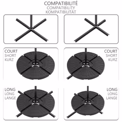 VOUNOT Umbrella Base Stand for Cantilever and Banana Parasol, 52L/100kg - Additional view 6